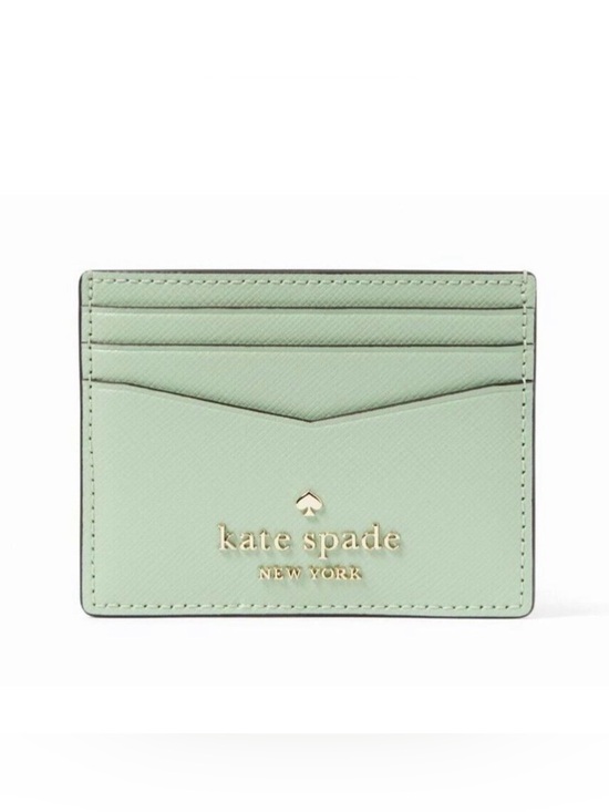 kate spade Accessories - Kate Spade ♠️ Saffiano Leather Staci Small Slim Card Holder Beach Glass WLR00129